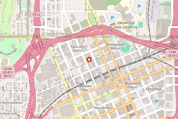 Map showing Slate Sourdough in Tulsa