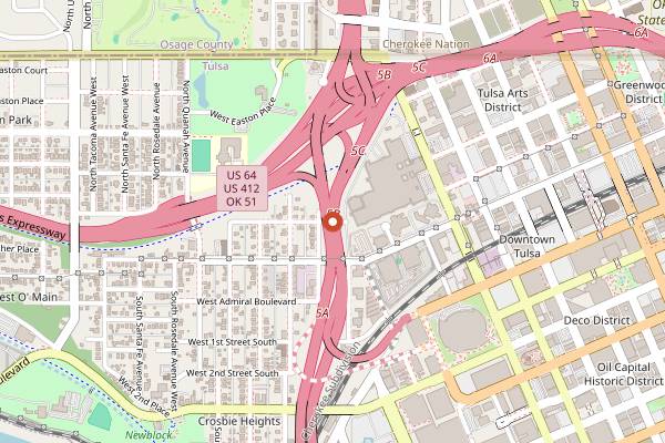 Map showing Valkyrie in Tulsa