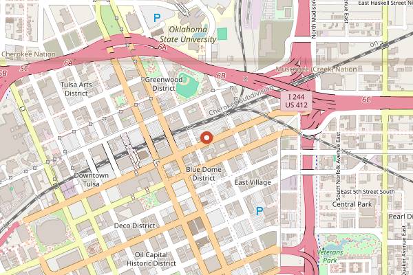 Map showing Albert G's Bar-B-Q in Tulsa