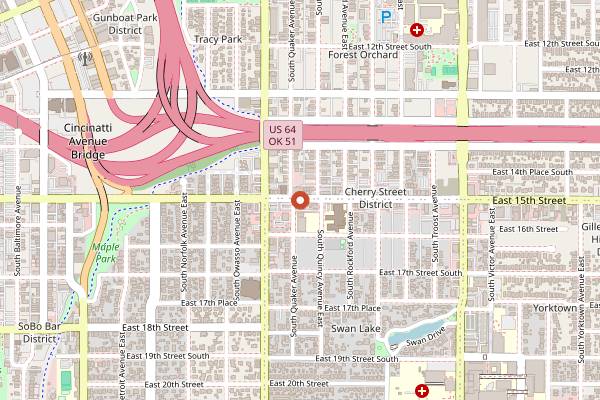 Map showing Nola's Creole and Cocktails in Tulsa