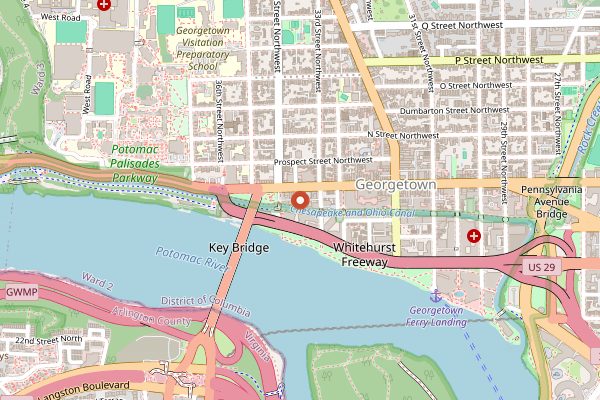 Map showing Rose Ave Bakery in Washington DC