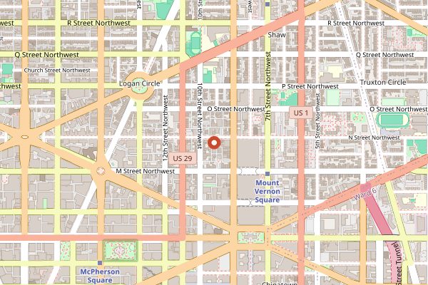 Map showing Seylou Bakery and Mill in Washington DC