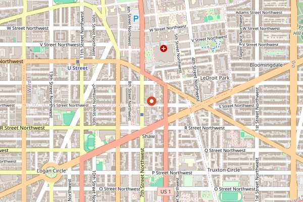 Map showing Yellow in Washington DC