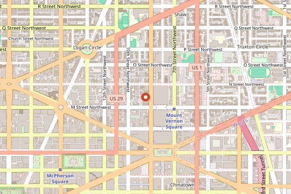 Map showing Columbia Room in Washington DC