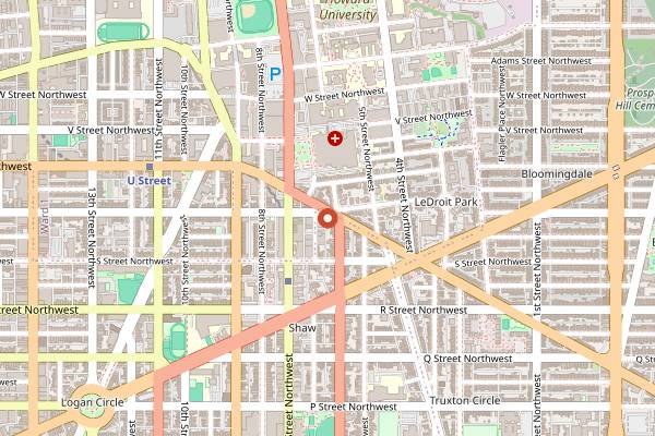Map showing El Techo in Washington DC