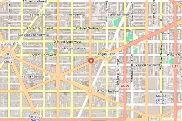 Map showing Marvel Room in Washington DC