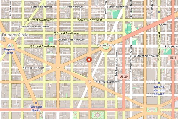 Map showing Hawthorne in Washington DC