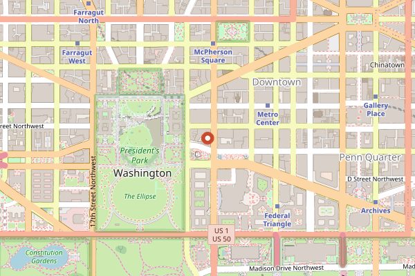 Map showing Round Robin Bar in Washington DC