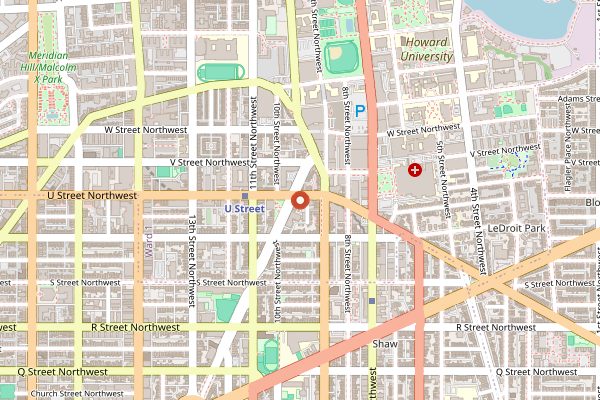 Map showing Service Bar in Washington DC