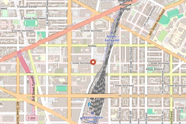 Map showing Wunder Garten in Washington DC
