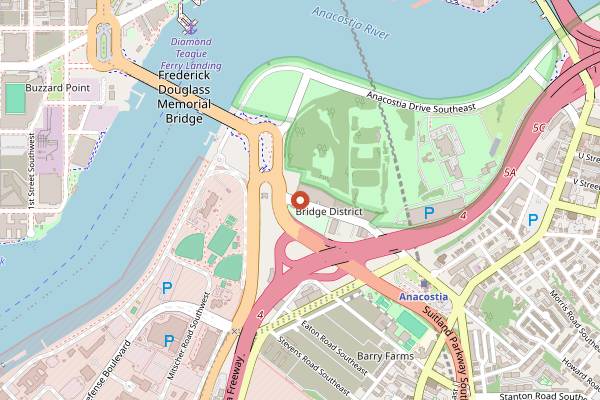Map showing Atlas Brew Works Bridge District in Washington DC