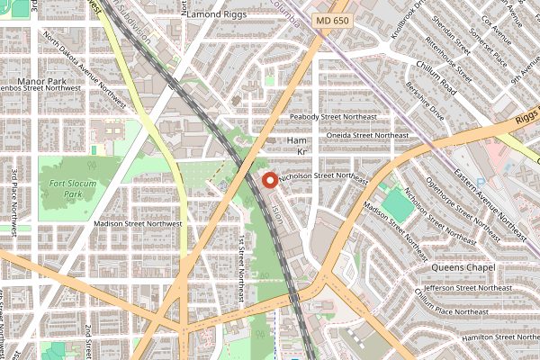 Map showing Hellbender Brewing in Washington DC