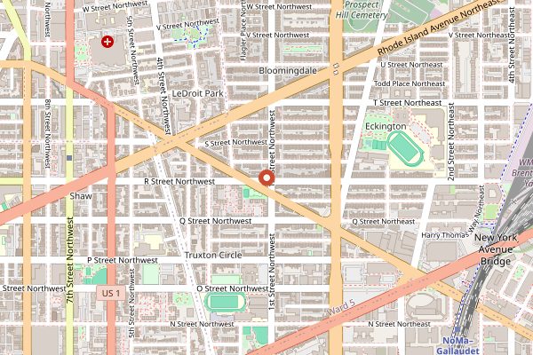 Map showing Big Bear Cafe in Washington DC