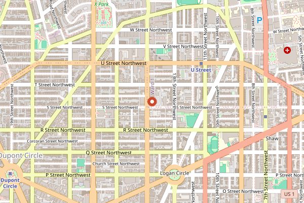 Map showing Buna Coffee Bar in Washington DC