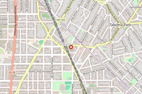 Map showing Lost Sock Roasters in Washington DC