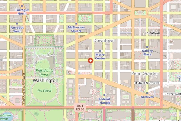Map showing Tatte Bakery and Cafe in Washington DC