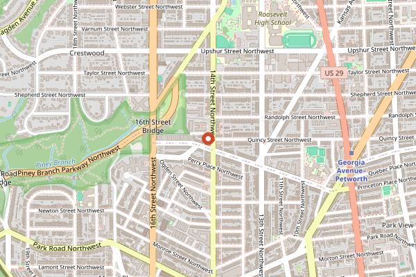 Map showing Mezcalero Cocina Mexicana in Washington DC