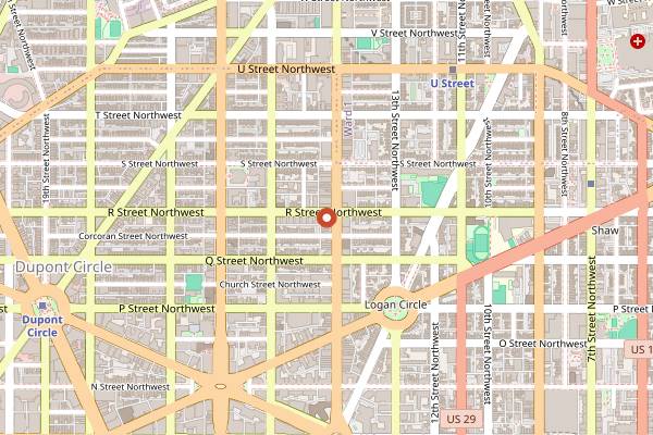 Map showing Sette Osteria in Washington DC