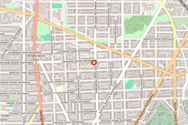 Map showing La Coop Coffee in Washington DC
