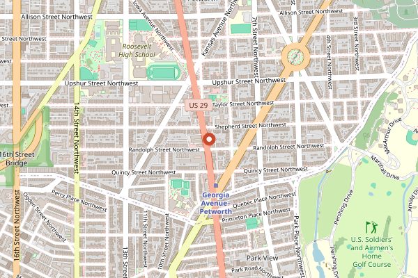 Map showing Qualia Coffee Roasters in Washington DC