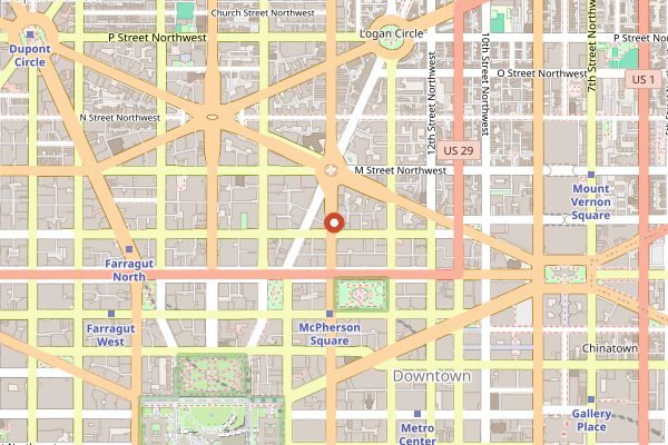Map showing RAKE Coffee Roasters in Washington DC