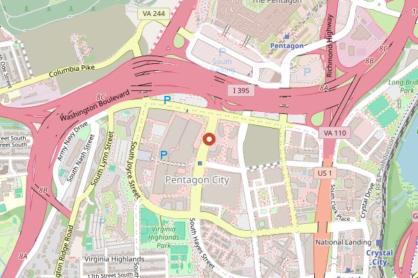 Map showing Sur La Table Pentagon City in Washington DC