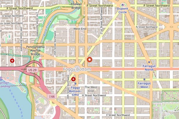 Map showing Char Bar Kosher in Washington DC