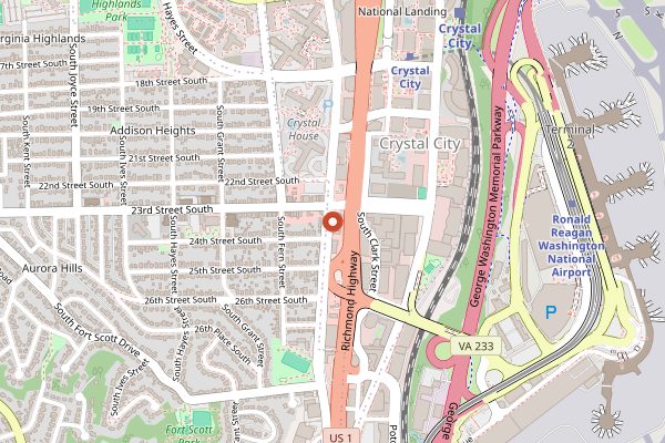 Map showing Kabob Palace in Washington DC