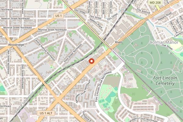 Map showing Roaming Rooster in Washington DC