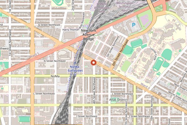 Map showing Shouk Union Market in Washington DC