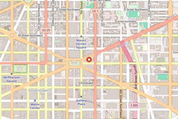 Map showing Shouk Mount Vernon Triangle in Washington DC