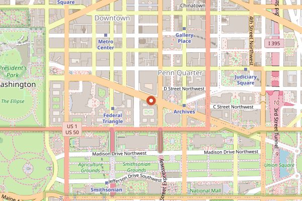 Map showing Giant National Capital BBQ Battle in Washington DC