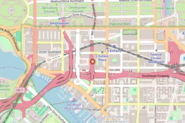 Map showing Smithsonian Folklife Festival in Washington DC