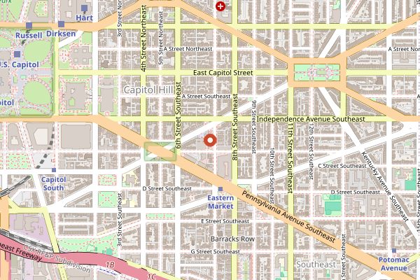 Map showing DC Food Walking Tours in Washington DC