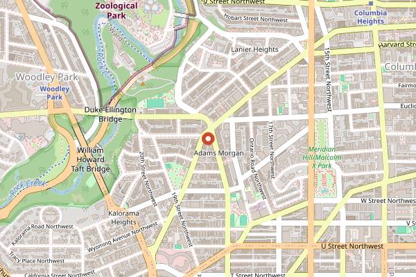 Map showing DC Metro Food Tours in Washington DC