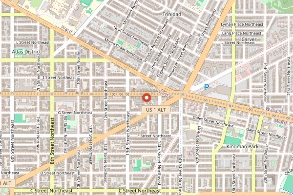 Map showing Mom's DC Tours in Washington DC