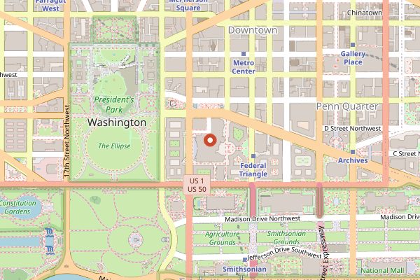 Map showing Secret Food Tours DC in Washington DC