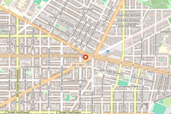 Map showing The Pursuit Wine Bar in Washington DC