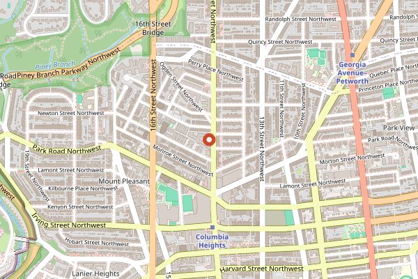 Map showing Thip Khao in Washington DC