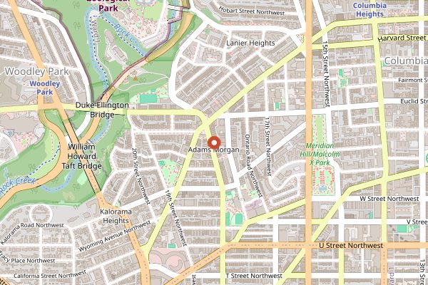 Map showing The Diner Adams Morgan (24h) in Washington DC