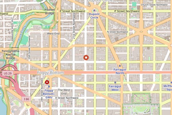 Map showing Dupont Circle FreshFarm Market in Washington DC