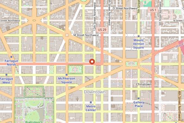 Map showing Allegory in Washington DC