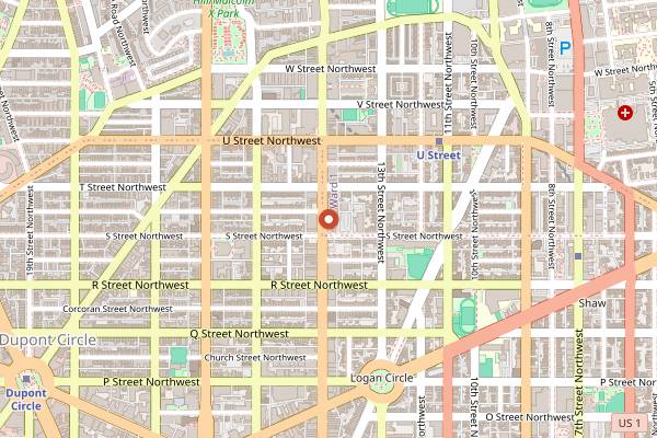 Map showing Black Cat in Washington DC