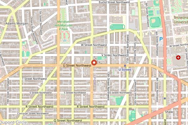 Map showing Crush Dance Bar in Washington DC