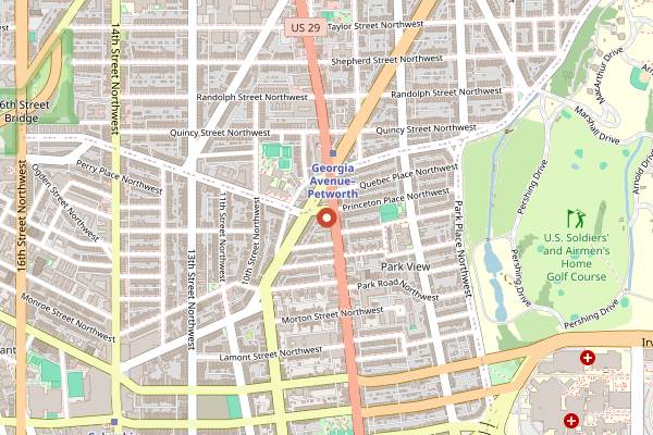Map showing Kuro Listening Bar in Washington DC