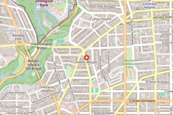 Map showing Madam's Organ in Washington DC