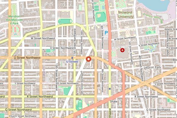 Map showing Service Bar in Washington DC