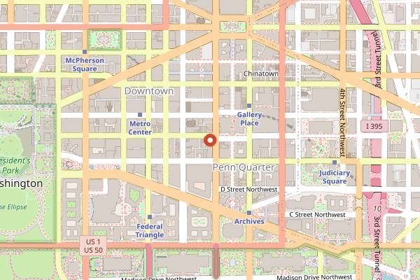 Map showing Silver Lyan in Washington DC