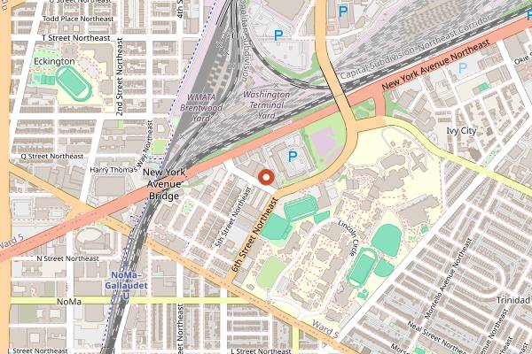 Map showing Songbyrd Music House in Washington DC