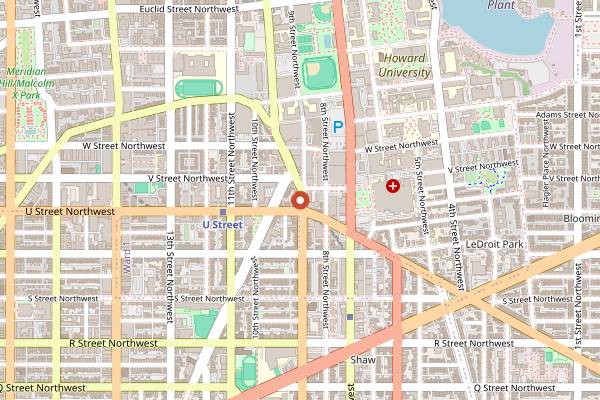Map showing The Atlantis in Washington DC